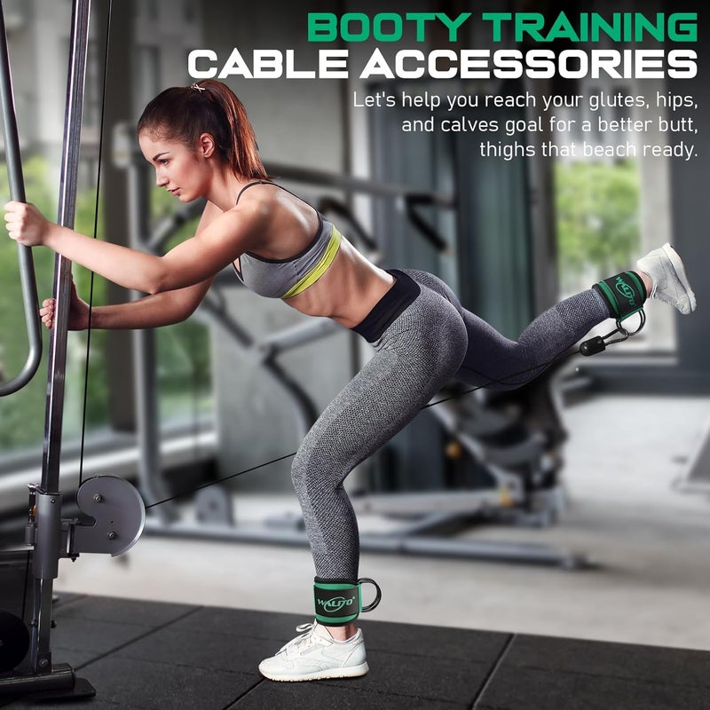 WALITO Gym Ankle Straps for Cable Machines Women & Men - Glute Kickback Ankle Cuff, Adjustable Cable Machine Accessories for Leg Extensions, Hip Abductors & Lower Body Workouts - Image 5